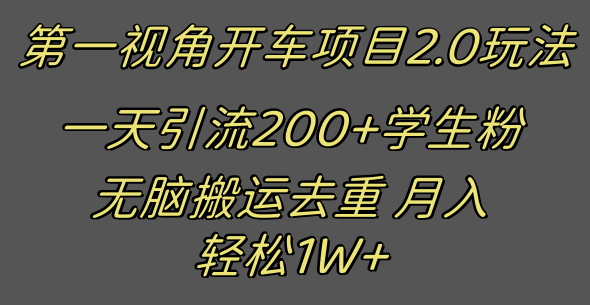 第一视角开车2.0玩法